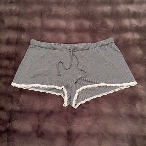 Victoria’s Secret Black & White Striped Sleep Shirts - Lace Trim (Small) - NWOT